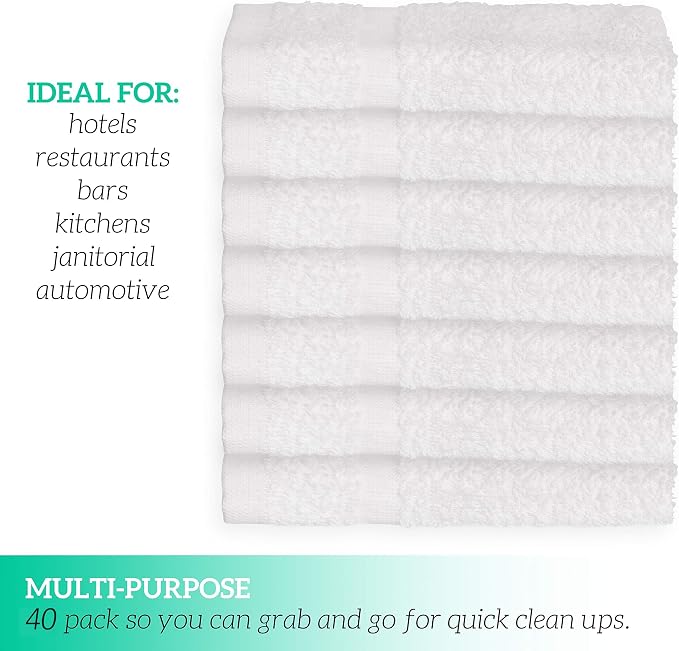 GREEN LIFESTYLE Washcloths 12" x 12" 40 Pack - Image 6