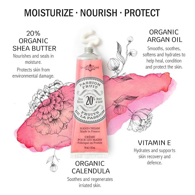 La Chatelaine 20% Shea Butter Hand Cream Travel Size, Organic Argan Oil - Image 2