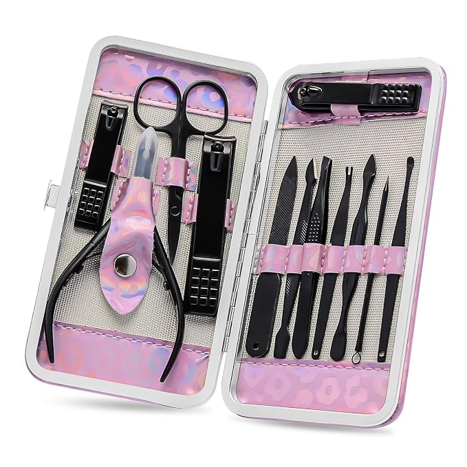 ANRUI Manicure Kit Nail Clippers Set Pedicure Kit, 12 Pieces Professional by ANRUI