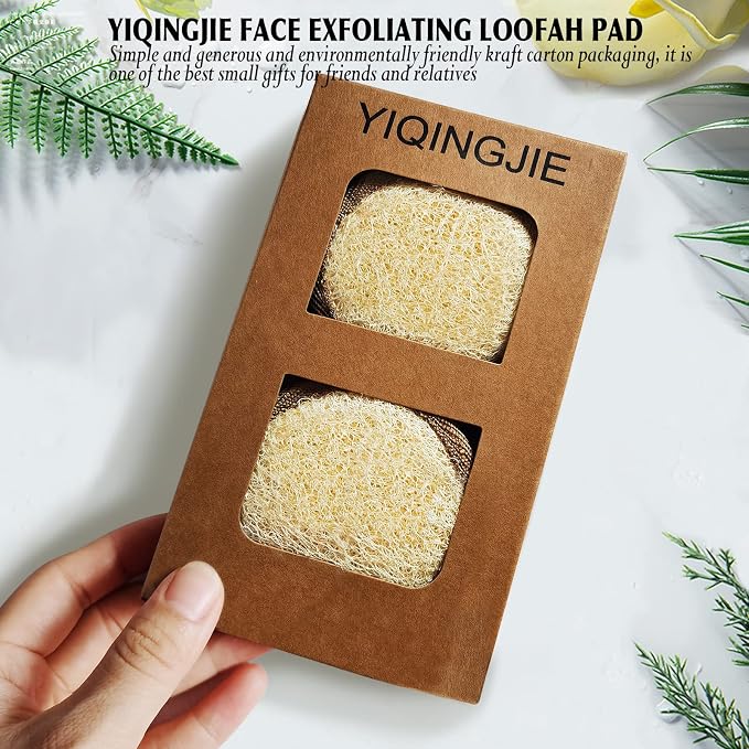 YIQINGJIE Natural Loofah Exfoliating Face Scrubber, Facial Scrubber Loofa Pads - Image 5