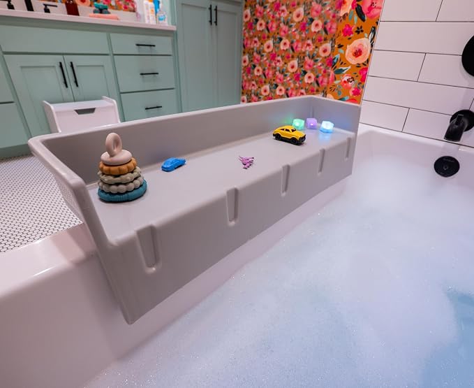 Tub Topper® Bathtub Splash Guard & Bath Shelf by TubTopper