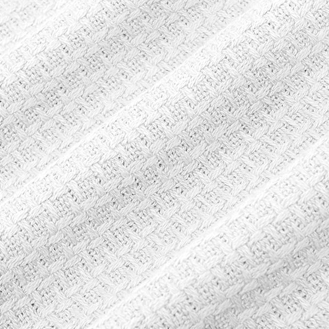 Sweet Home Collection 100% Fine Cotton Luxurious Basket Weave Blanket - Image 3