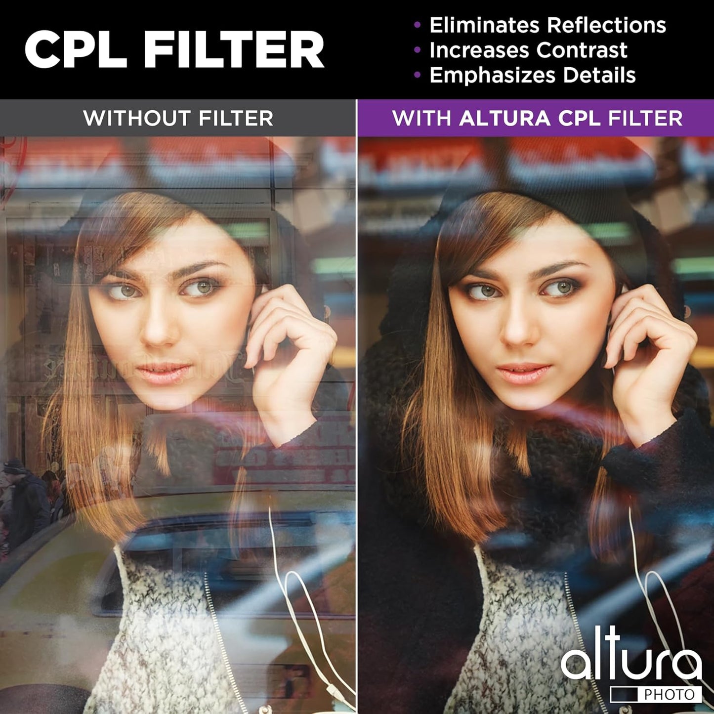 Altura Photo 58mm Lens Filter Kit - Multi-Coated UV Protector, CPL Polarizing and ND Neutral Density Filters + Case for Camera Accessories & Lenses