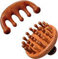 Trinkrittey 2 Pack Wooden Scalp Massager Comb Wooden Hair Brush Head Gua Sha by Unknown