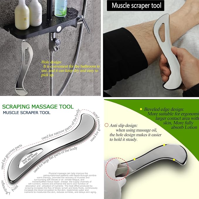 Muscle Scraper Tool Set, Stainless Steel IASTM Tools, Scraping Tool Physical - Image 3