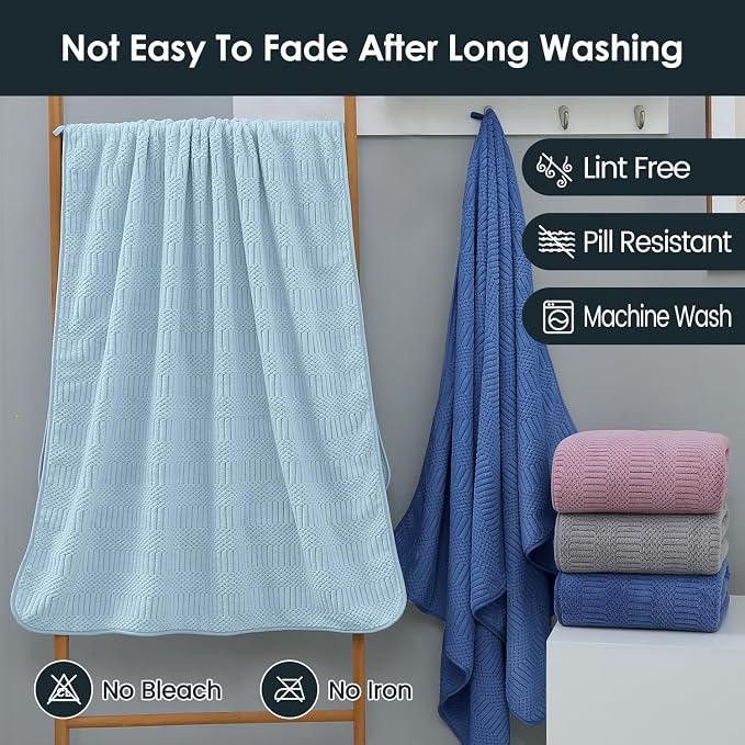 JML Bath Towels Set of 2, Large Microfier Body Towel - Image 6