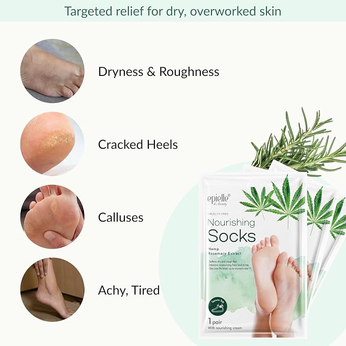 Epielle Nourishing Foot Mask 6 Pairs, Repair and Soften - Image 4