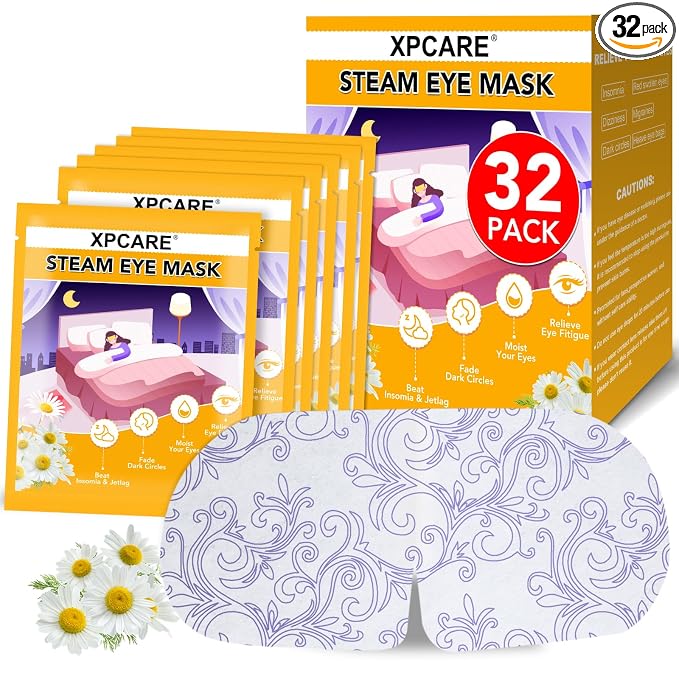 XPCARE 32 Pack Steam Eye Masks for Dry Eyes, SPA Warm Sleep Eye Mask, by XPCARE