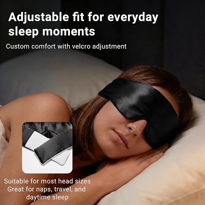 Silk Sleep Mask for Side Sleepers, Face-Hugging Padded Eye Cover, Eye Mask for - Image 5