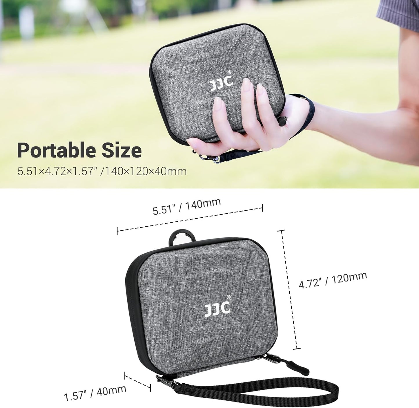 JJC Durable Hard Shell Lens Filter Case Up to 95mm, 4 Pockets Lens Filter Holder Bag with Belt Loop and Wrist Strap, Camera Lens Filter Storage Case Carrying Pouch for Filter Round Filter ND UV CPL