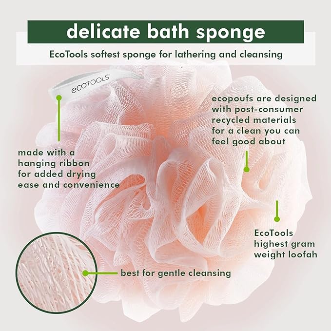 EcoTools Delicate EcoPouf Bath Sponge, Made - Image 3