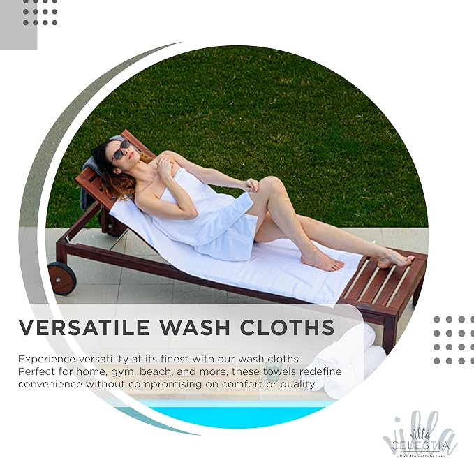 100% Cotton Wash Cloth for face & Body Set of 6, Sustainable, Highly Absorbent - Image 6