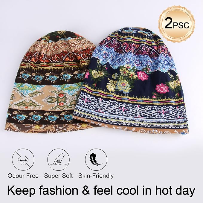 Women's Summer Beanie for Men Hat Boho Hats Adult Dwarf Hats Chemo Cap Cancer - Image 3