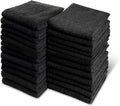 Black Bleach Proof Towels Bulk Sets 72 Pack 100% Cotton 16" X 27" Color Safe by GrokoTextiles