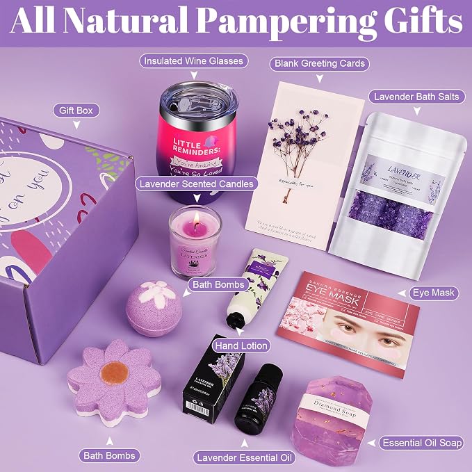 Birthday Gifts for Women, Spa Gifts Baskets for Women, Relaxation Self Care Kit - Image 6