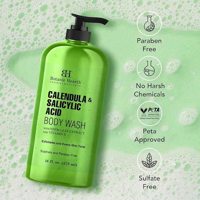 Botanic Hearth Calendula & Salicylic Acid Body Wash – Exfoliating Shower Gel - Image 5
