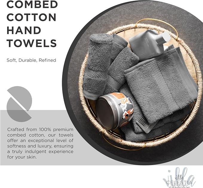 100% Cotton Hand Towel Set of 4, Sustainable, Highly Absorbent, Quick Drying - Image 2