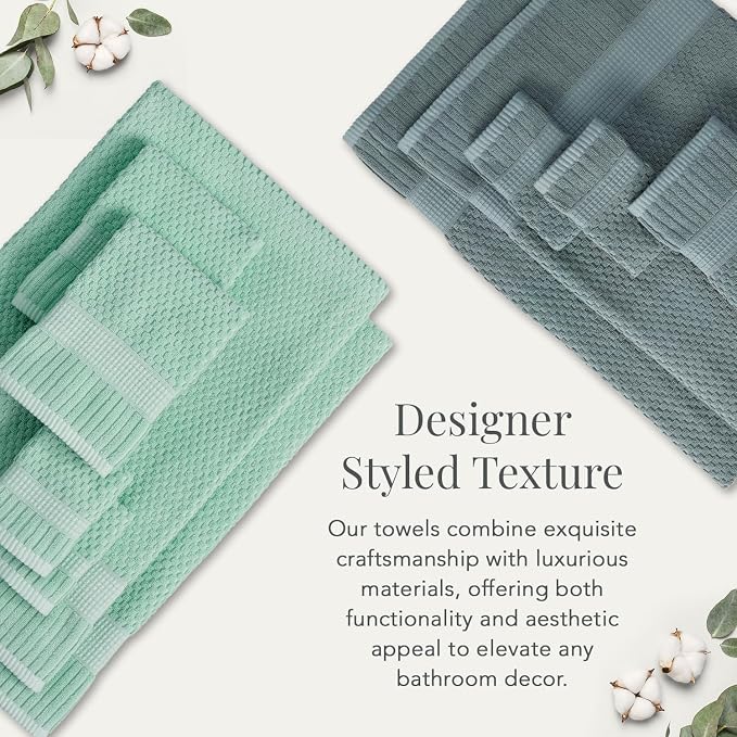 NY Loft 100% Cotton Hand Towel 6 Pack Hand Towel Set | Super Soft & Absorbent - Image 5