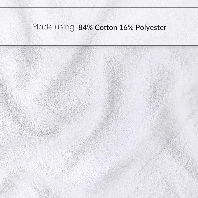 GOLD TEXTILES 120 White Economy Bath Towels Bulk Cotton Blend - Image 4