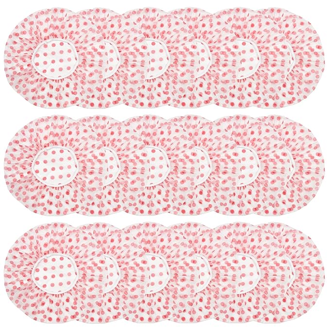 18Pcs Plastic Shower Caps for Women Waterproof Bath Caps Bathing Hair Cap by ZGQHZR