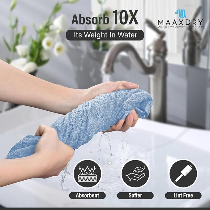 100% Cotton Hair Towel Wrap for Women, Men & Kids – Non-Microfiber 450 GSM - Image 4