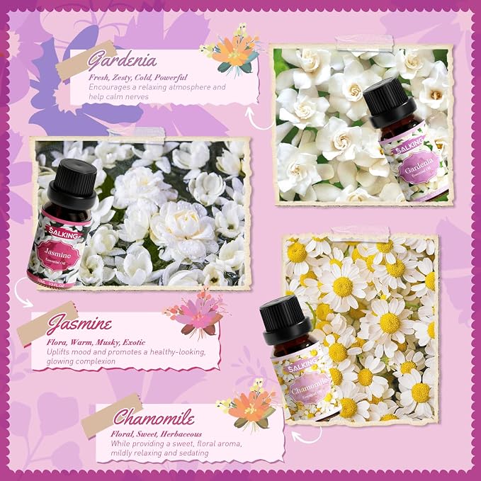 SALKING Floral Essential Oils Set, Premium Pure and Natural Essential Oils - Image 4