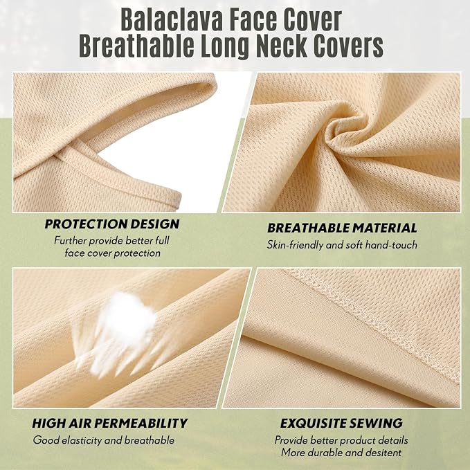 SATINIOR 3 Piece Balaclava Face Cover Sun Protection Neck Cover Summer - Image 5