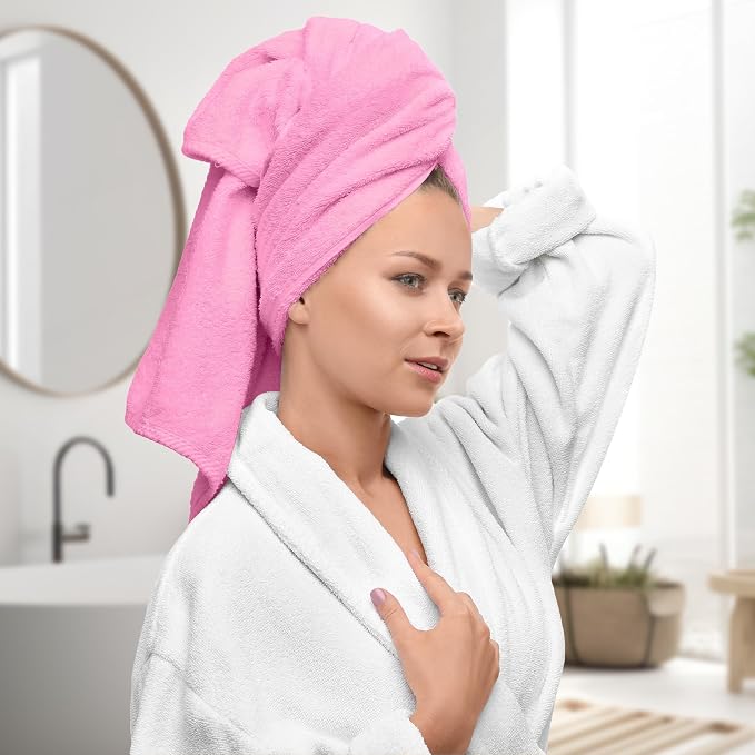 Avalon Towels Pink Bath Towels Set of 4 pcs, 100% Cotton Towel Absorbent and - Image 2