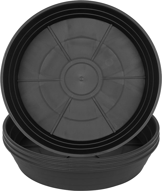 LWALRS 4 Packs 6 Inches Plant Saucer Drip Trays, Round Plastic Plant Pot by LWALRS
