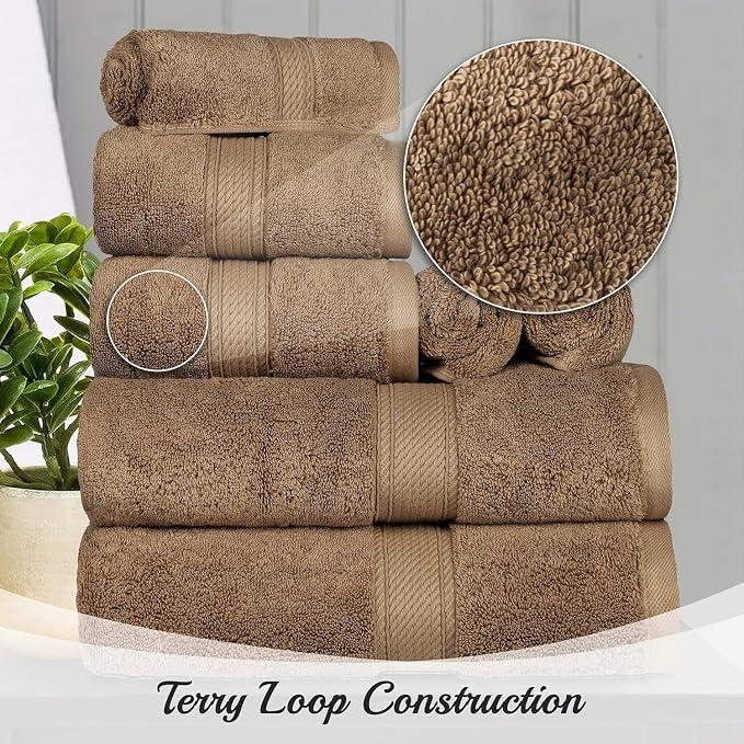 SUPERIOR Egyptian Cotton Pile Bath Sheet Set of 2, Ultra Soft Luxury Towels - Image 7