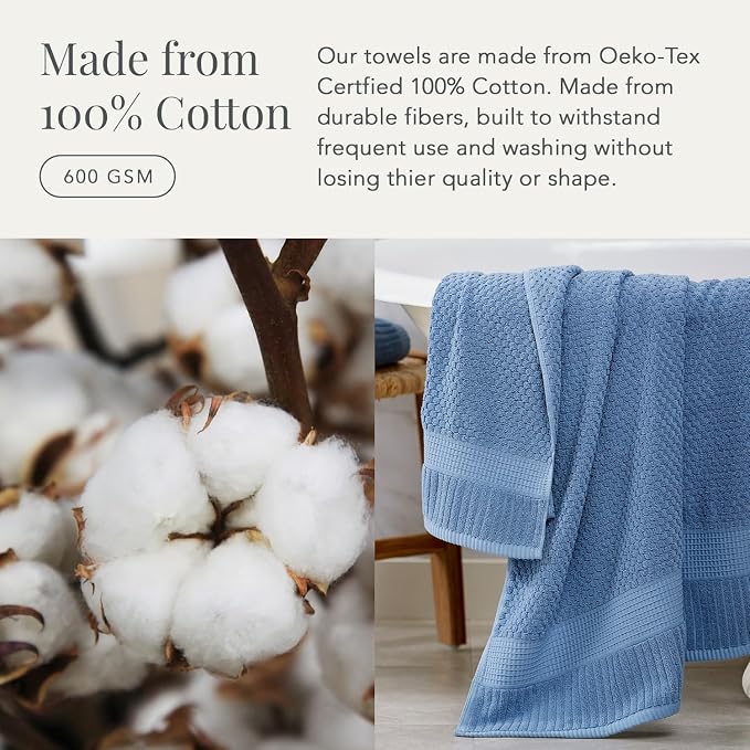 NY Loft 100% Cotton 2 Pack Bath Sheet Towel Set | Absorbent Quick-Dry Oversize - Image 6