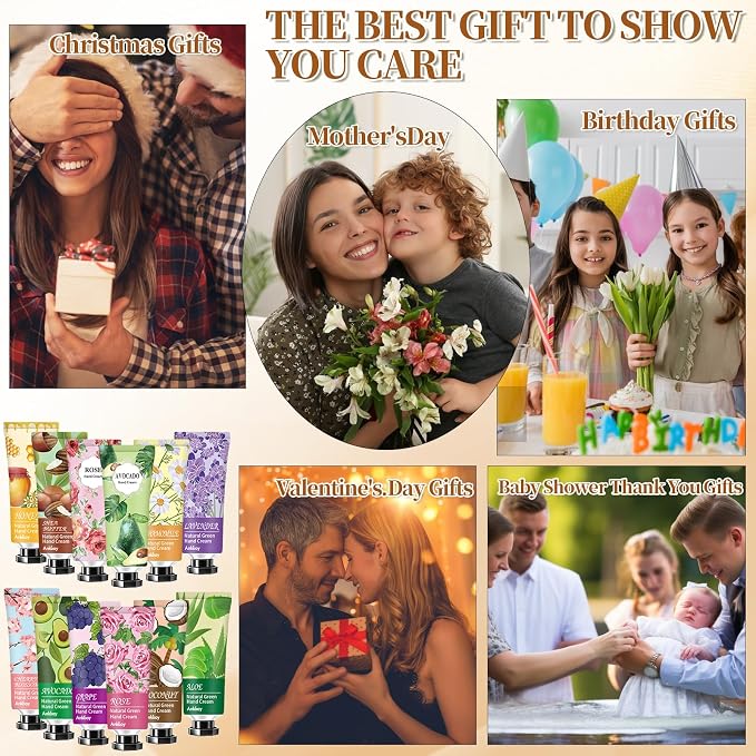 ANKOOY 12 Pack Hand Cream for Dry Cracked Hands, Mothers Day Gifts, Teacher - Image 8