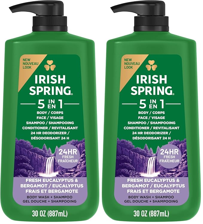 Irish Spring 5 in 1 Body Wash for Men | 24 Hour Freshness | For Body Face Hair by IrishSpring