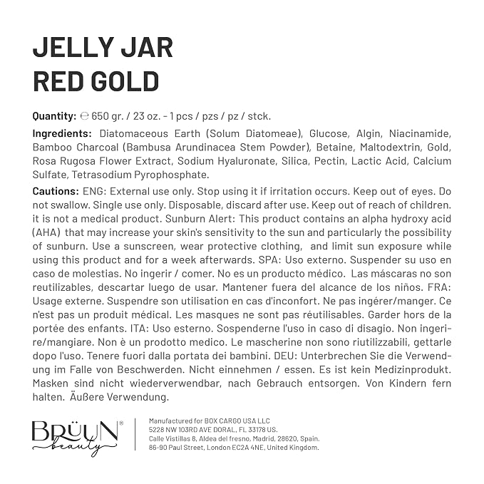 BRÜUN Jelly Mask Jar Red Gold Lactic AC AHA Peel-Off Face Care Rubber Mask | 23 - Image 7