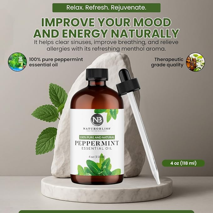 NaturoBliss Peppermint Essential Oil, 100% Pure and Natural Therapeutic Grade - Image 4