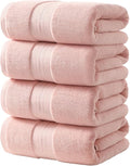 REDKISS Pink Bath Towels Set of 4, Extra Large Bath Sheets 27 X 59 Inches by REDKISSOnline