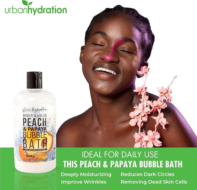 Urban Hydration Peach & Papaya Bubble Bath – Foaming Bubble Bath - Image 3