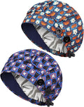 2 Pack Satin Lined Bouffant Scrub Caps by Yuest