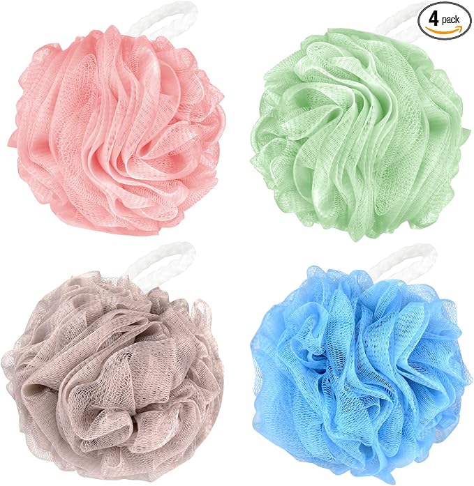 Chuya Large Bath Sponges Loofahs 70g, 4 Pack Shower Sponge Exfoliating Cleaning by Chuya
