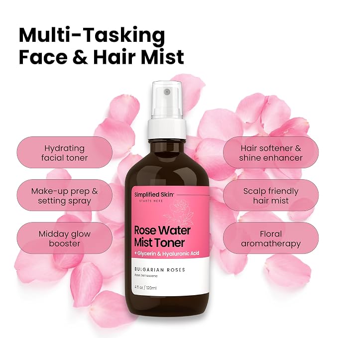 Rosewater and Glycerin Spray – Hydrating & Refreshing Rose Water Spray - Image 3