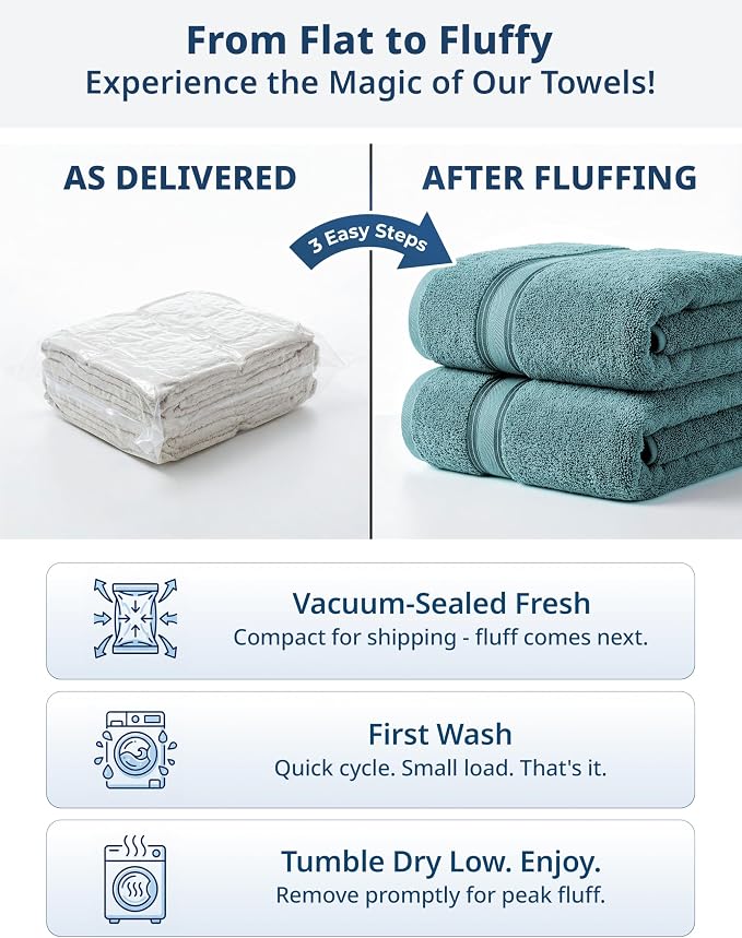 Lane Linen 100% Cotton Bath Towels 4 Pack - Image 4