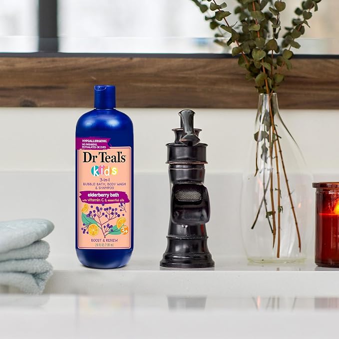 Dr Teal's Kids 3-in-1 Bubble Bath, Body Wash & Shampoo, Boost & Renew Elderberry - Image 7