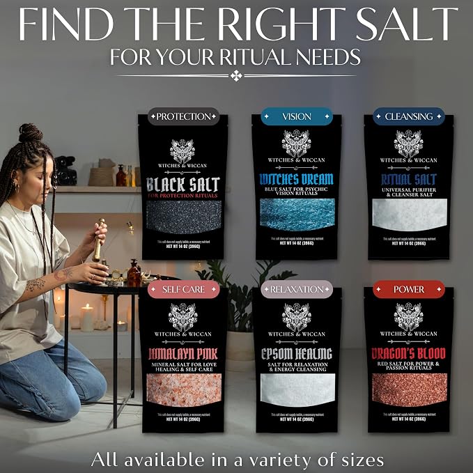 Black Salt for Protection Rituals & Wiccan Spells, Handcrafted Negative Energy - Image 6