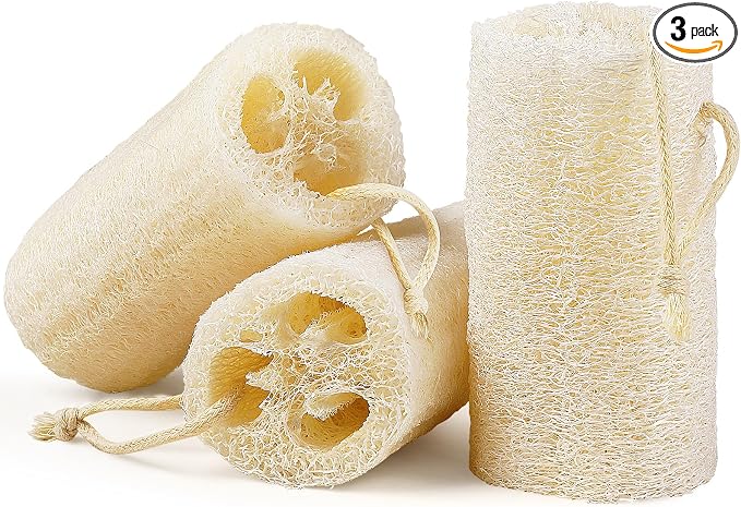 Natural Loofah Body Scrubber Sponge, Spa & Shower Use by Createjoya