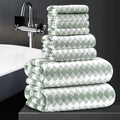 8 Piece Bathroom Towel Set Green |2 Oversized Large Bath Towels Sheet, 2 Hand by MAGGEA