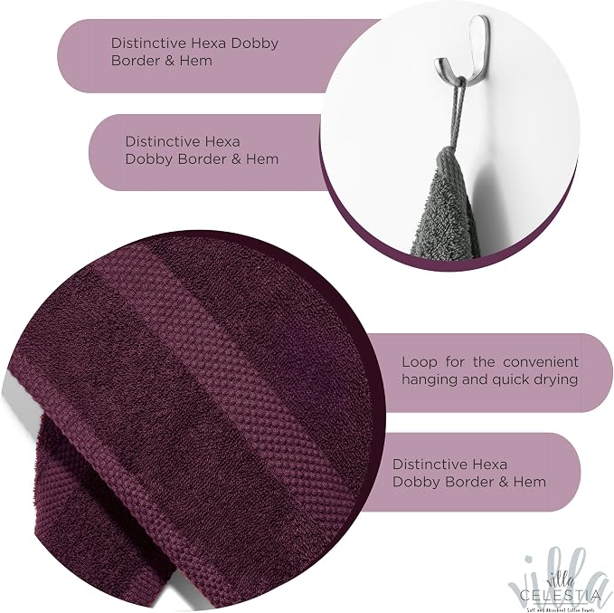 100% Cotton Hand Towel Set of 4, Sustainable, Highly Absorbent, Quick Drying - Image 4