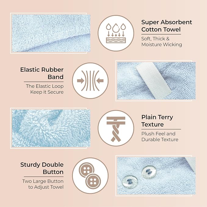 Cotton Hair Towel Wrap for Women/Kids | Quick Dry, Soft & Absorbent 420-GSM - Image 5