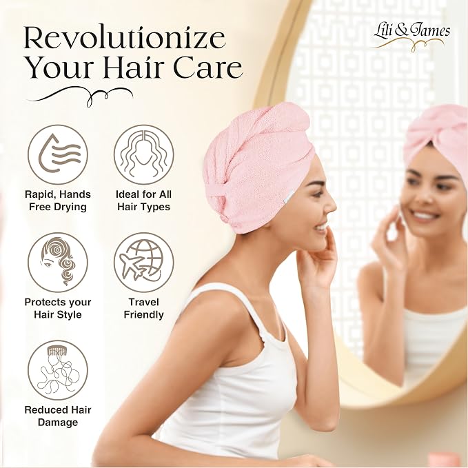 Cotton Hair Towel Wrap for Women/Kids | Quick Dry, Soft & Absorbent 420-GSM - Image 6