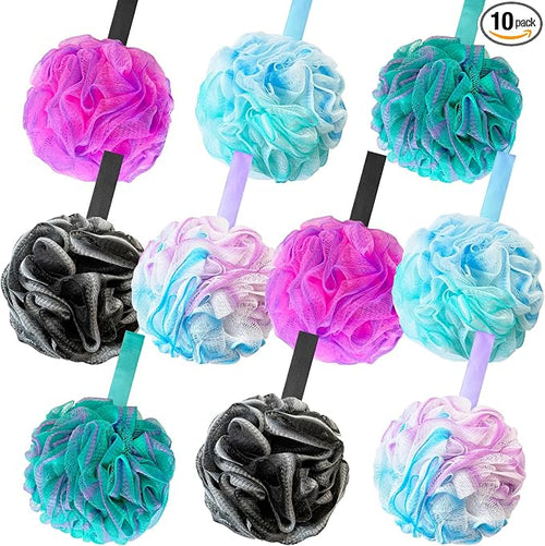 10 Pack Bath Sponges Loofahs 40g, Soft Mesh Shower Loofahs, Body Scrubber Bath by Panxxsen