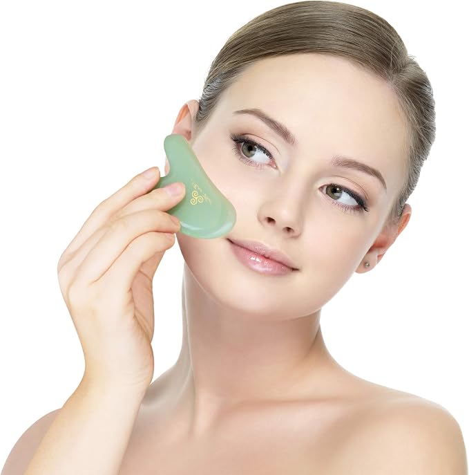 Mina Heal Green Aventurine Jade Stone Gua Sha Facial Massager Excellent - Image 3